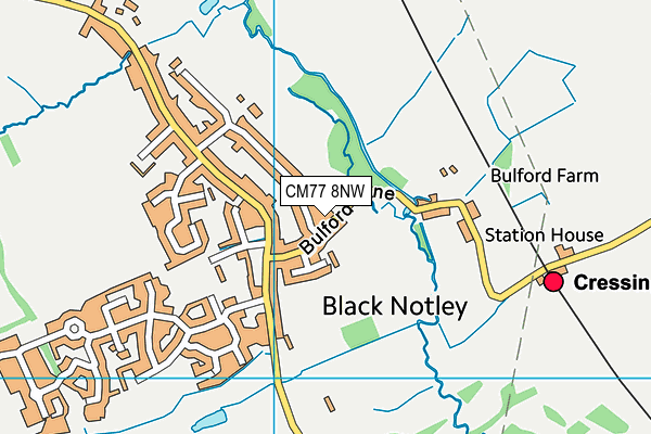 CM77 8NW map - OS VectorMap District (Ordnance Survey)