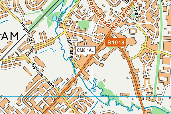 CM8 1AL map - OS VectorMap District (Ordnance Survey)