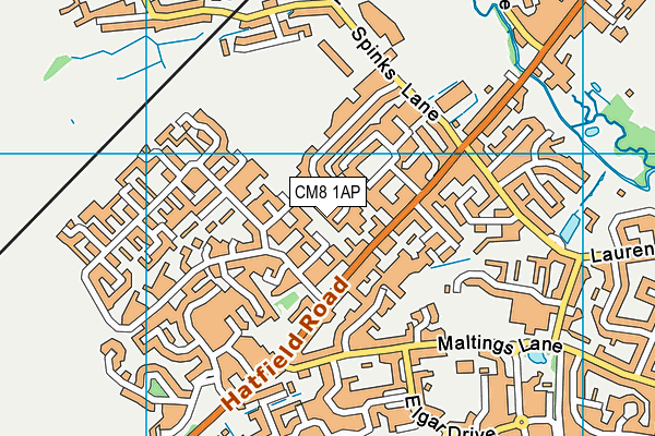 CM8 1AP map - OS VectorMap District (Ordnance Survey)