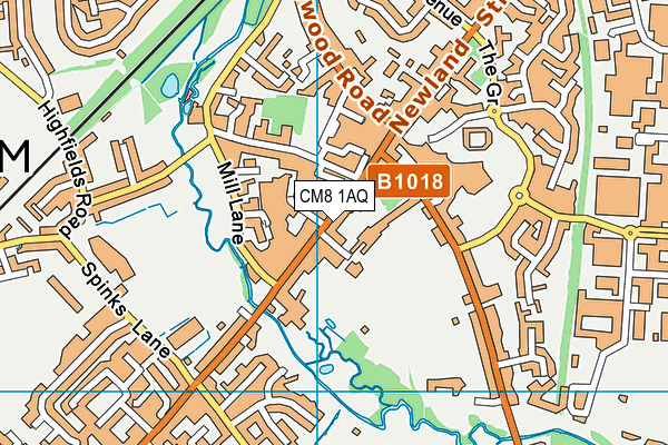 CM8 1AQ map - OS VectorMap District (Ordnance Survey)