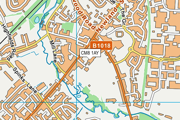 CM8 1AY map - OS VectorMap District (Ordnance Survey)