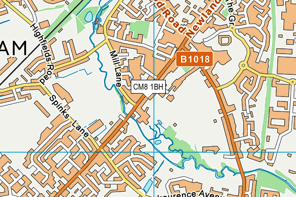 CM8 1BH map - OS VectorMap District (Ordnance Survey)