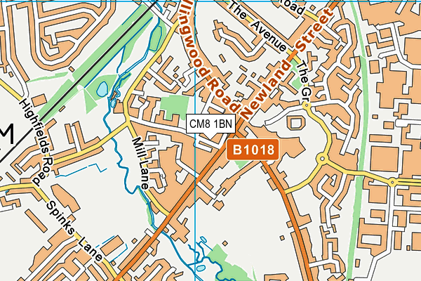 CM8 1BN map - OS VectorMap District (Ordnance Survey)