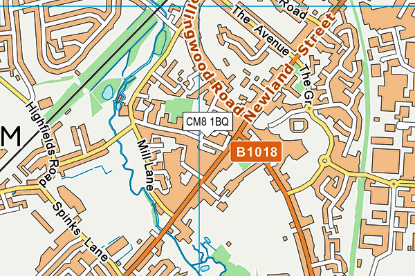 CM8 1BQ map - OS VectorMap District (Ordnance Survey)