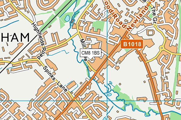 CM8 1BS map - OS VectorMap District (Ordnance Survey)