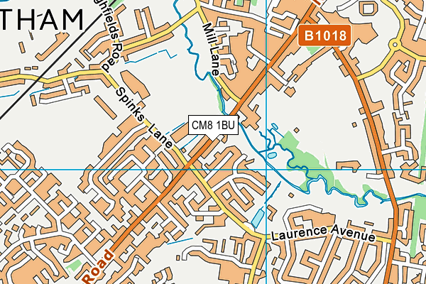 CM8 1BU map - OS VectorMap District (Ordnance Survey)