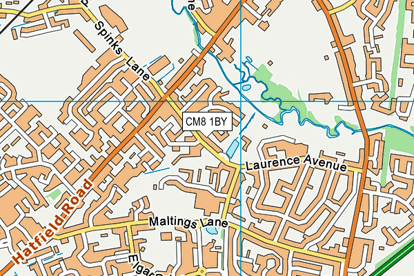 CM8 1BY map - OS VectorMap District (Ordnance Survey)