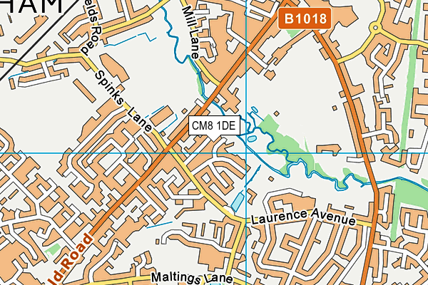 CM8 1DE map - OS VectorMap District (Ordnance Survey)
