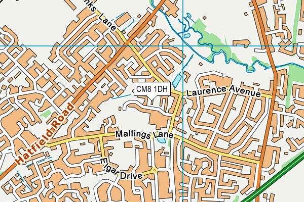 CM8 1DH map - OS VectorMap District (Ordnance Survey)