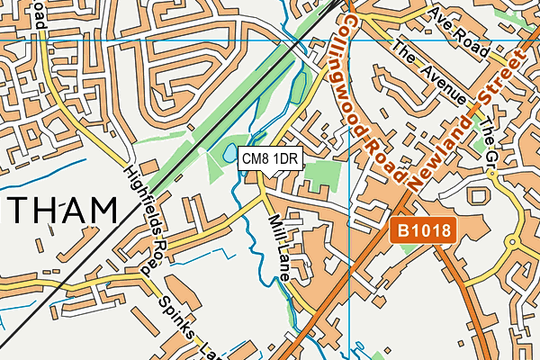 CM8 1DR map - OS VectorMap District (Ordnance Survey)