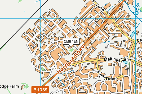 CM8 1EN map - OS VectorMap District (Ordnance Survey)