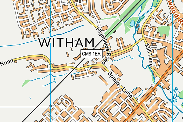 CM8 1ER map - OS VectorMap District (Ordnance Survey)