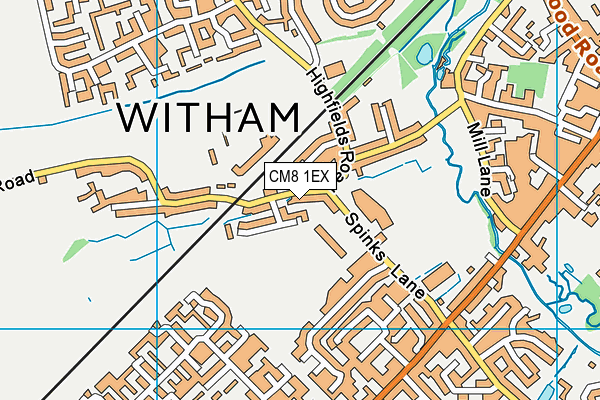 CM8 1EX map - OS VectorMap District (Ordnance Survey)