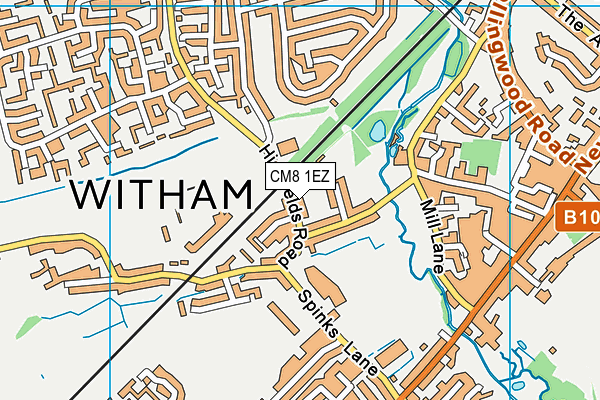 CM8 1EZ map - OS VectorMap District (Ordnance Survey)