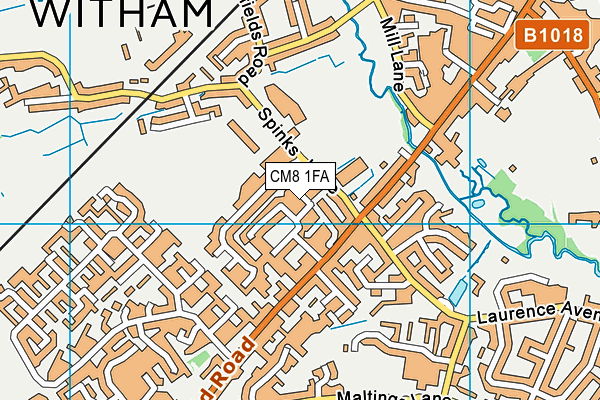 CM8 1FA map - OS VectorMap District (Ordnance Survey)