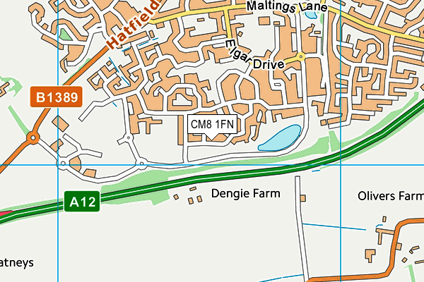 CM8 1FN map - OS VectorMap District (Ordnance Survey)