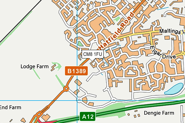 CM8 1FU map - OS VectorMap District (Ordnance Survey)