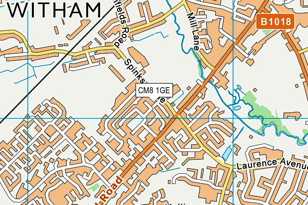 CM8 1GE map - OS VectorMap District (Ordnance Survey)