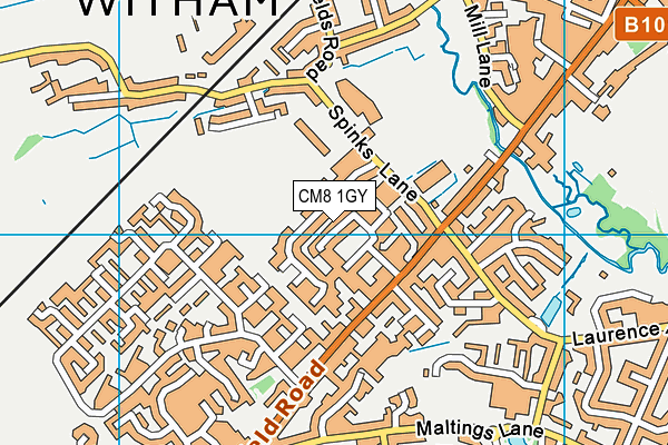 CM8 1GY map - OS VectorMap District (Ordnance Survey)