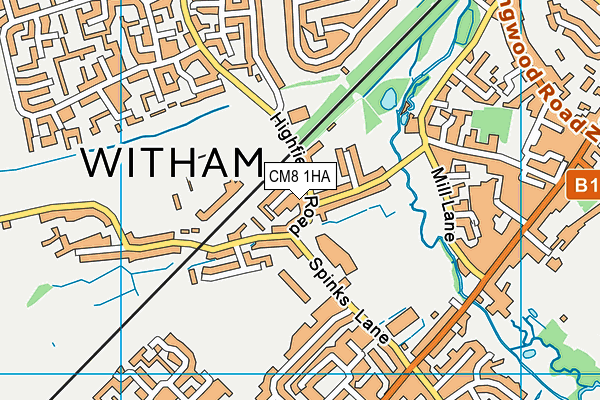 CM8 1HA map - OS VectorMap District (Ordnance Survey)