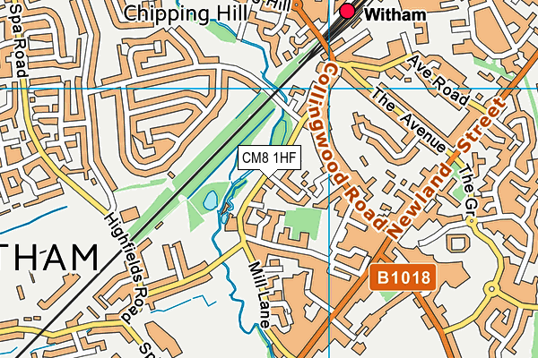 CM8 1HF map - OS VectorMap District (Ordnance Survey)