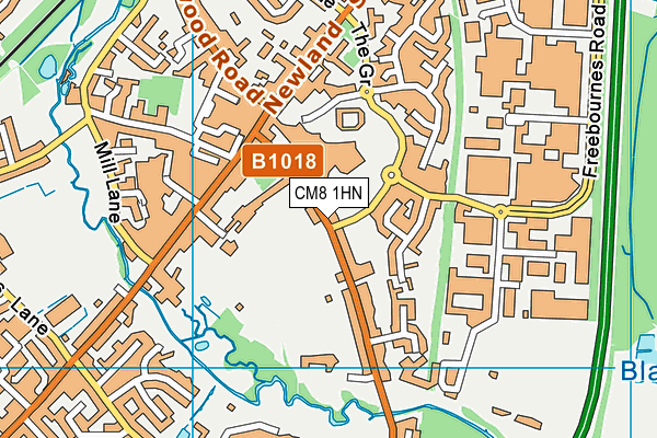 CM8 1HN map - OS VectorMap District (Ordnance Survey)