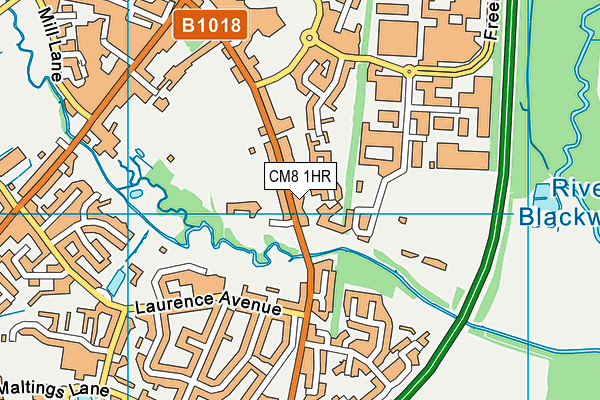 CM8 1HR map - OS VectorMap District (Ordnance Survey)