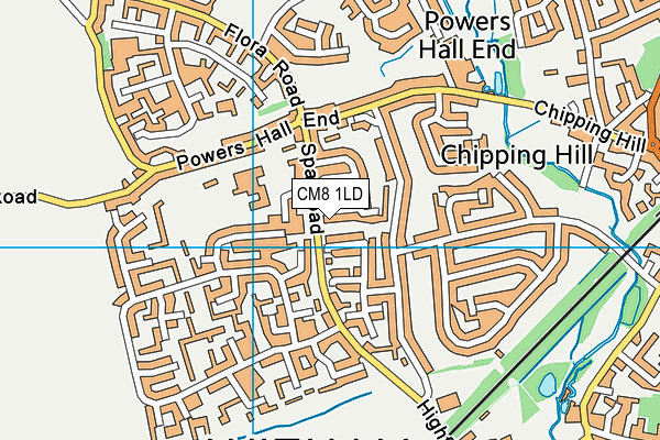 CM8 1LD map - OS VectorMap District (Ordnance Survey)