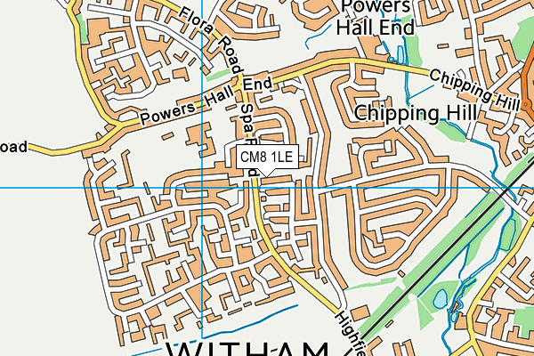 CM8 1LE map - OS VectorMap District (Ordnance Survey)