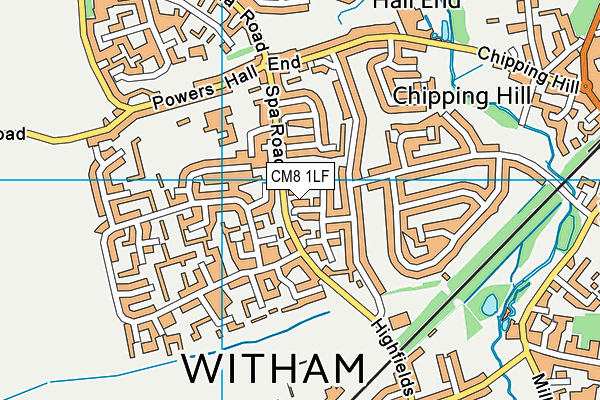 CM8 1LF map - OS VectorMap District (Ordnance Survey)