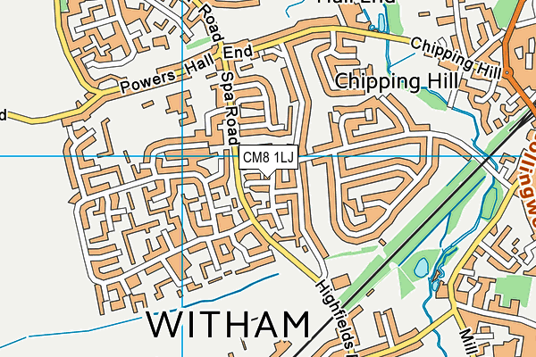 CM8 1LJ map - OS VectorMap District (Ordnance Survey)