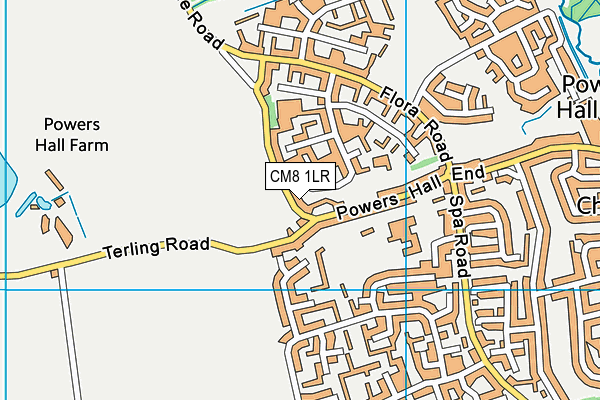 CM8 1LR map - OS VectorMap District (Ordnance Survey)