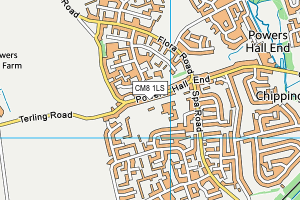 CM8 1LS map - OS VectorMap District (Ordnance Survey)