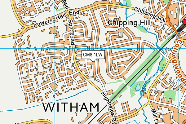 CM8 1LW map - OS VectorMap District (Ordnance Survey)