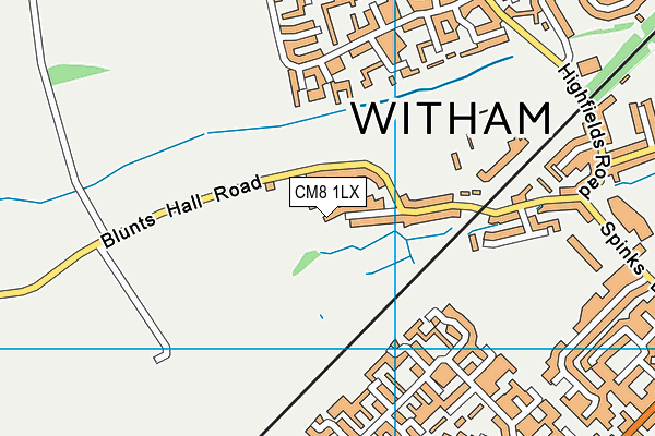 CM8 1LX map - OS VectorMap District (Ordnance Survey)