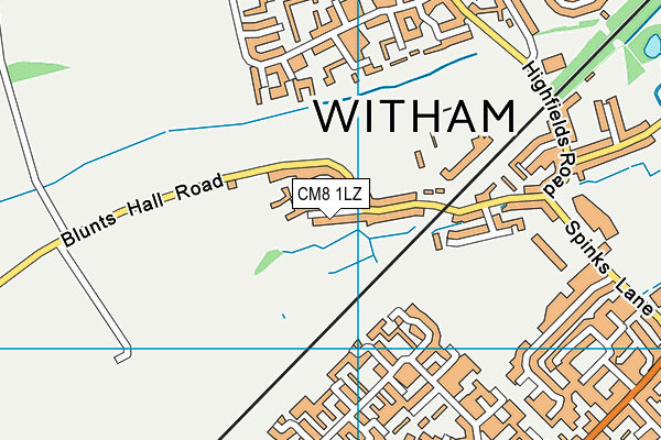 CM8 1LZ map - OS VectorMap District (Ordnance Survey)