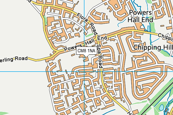 Powers Hall Academy map (CM8 1NA) - OS VectorMap District (Ordnance Survey)
