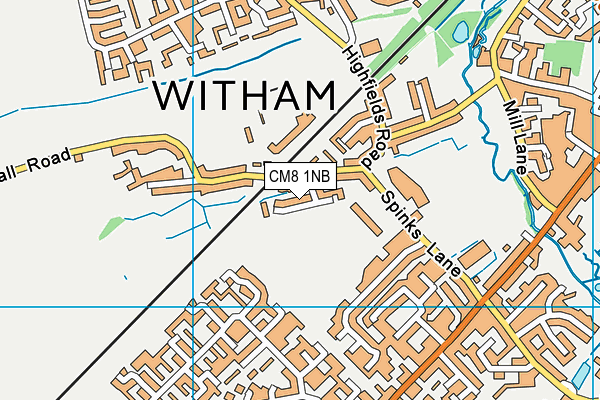 CM8 1NB map - OS VectorMap District (Ordnance Survey)