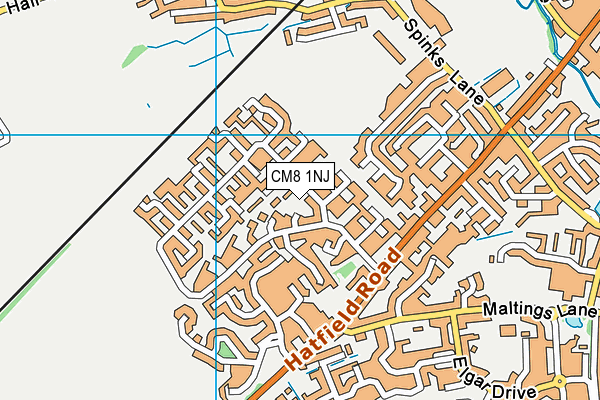 CM8 1NJ map - OS VectorMap District (Ordnance Survey)