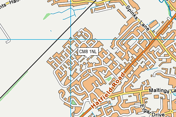 CM8 1NL map - OS VectorMap District (Ordnance Survey)