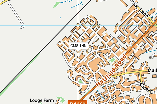 CM8 1NN map - OS VectorMap District (Ordnance Survey)