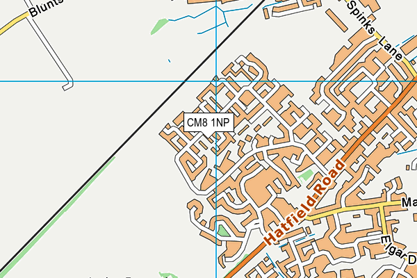 CM8 1NP map - OS VectorMap District (Ordnance Survey)