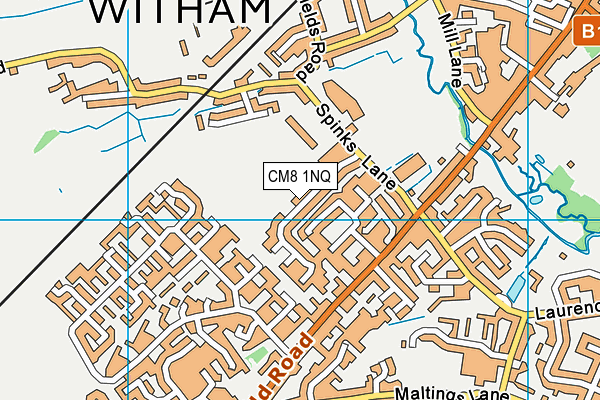 CM8 1NQ map - OS VectorMap District (Ordnance Survey)