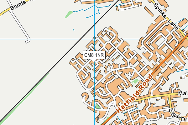 CM8 1NR map - OS VectorMap District (Ordnance Survey)