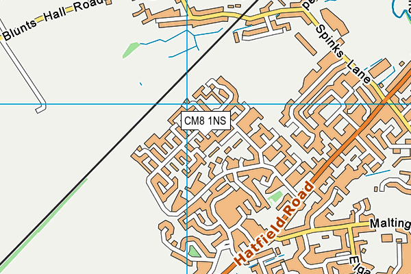 CM8 1NS map - OS VectorMap District (Ordnance Survey)