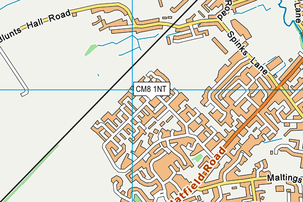 CM8 1NT map - OS VectorMap District (Ordnance Survey)