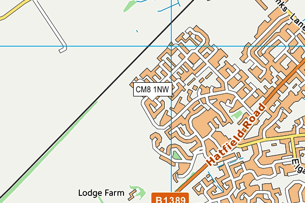 CM8 1NW map - OS VectorMap District (Ordnance Survey)