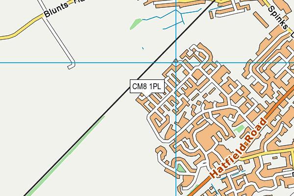 CM8 1PL map - OS VectorMap District (Ordnance Survey)