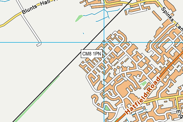 CM8 1PN map - OS VectorMap District (Ordnance Survey)