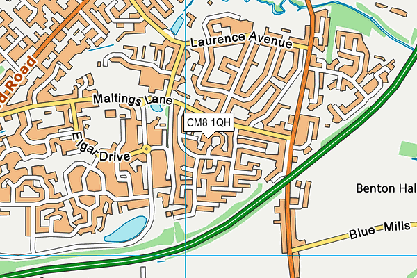 CM8 1QH map - OS VectorMap District (Ordnance Survey)